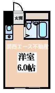 YOUハイム柏田(ワンルーム/1階)の間取り写真