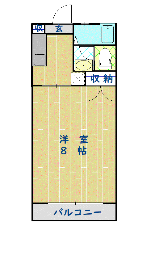 WIND12(1K/1階)の間取り写真