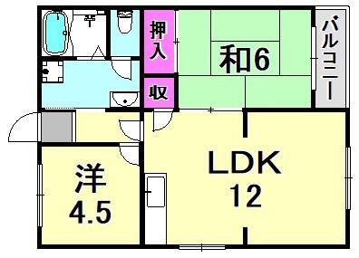 サンコーポ・ムコ(2LDK/1階)の間取り写真