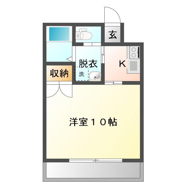 ハピネス21(1K/1階)の間取り写真
