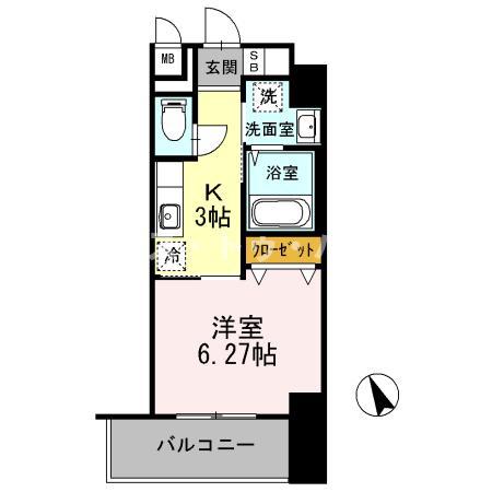 アレーズ南池袋(1K/5階)の間取り写真