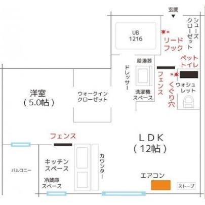 リコテシモ(1LDK/1階)の間取り写真