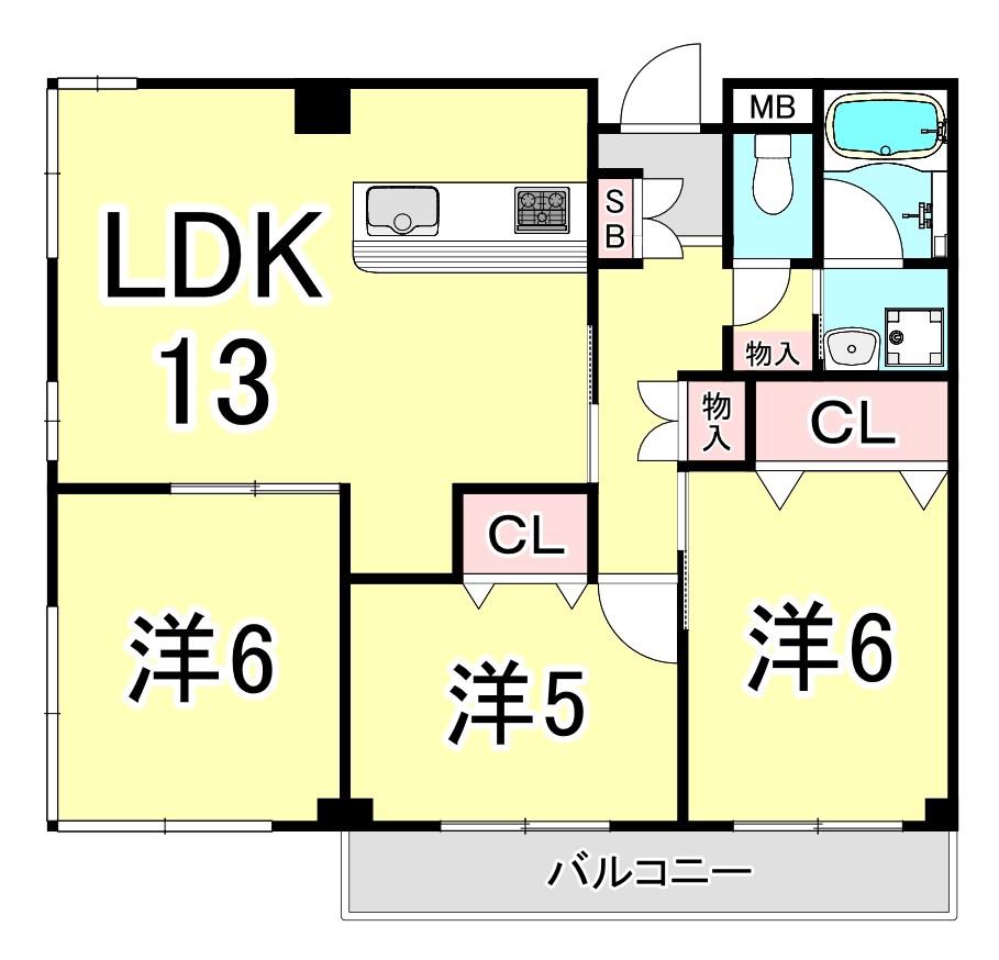 エトールIV(3LDK/3階)の間取り写真