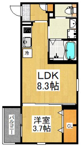 ルノン東所沢(1LDK/2階)の間取り写真