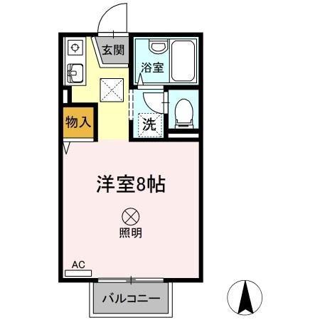 リバーパーク北方(ワンルーム/1階)の間取り写真
