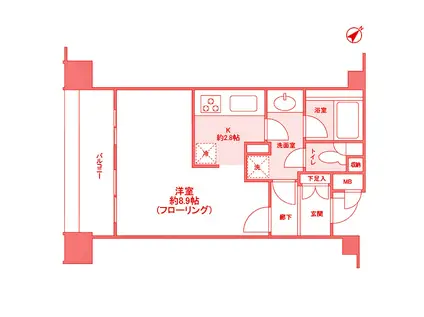 アルス桜木町エレンシア(ワンルーム/8階)の間取り写真