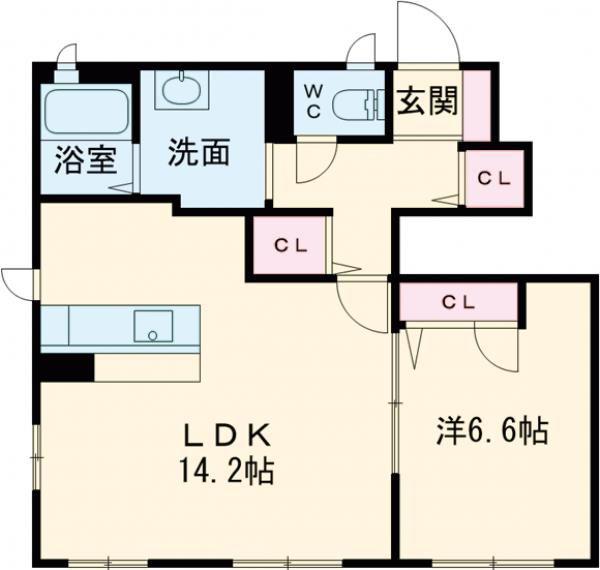 リーフガーデンハイツA棟(1LDK/1階)の間取り写真