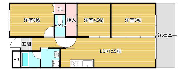 ギャレ金剛(3LDK/4階)の間取り写真