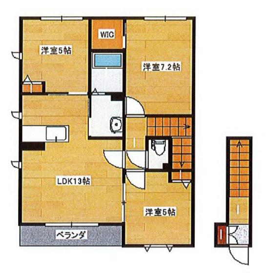 アーバンヒルズA(3LDK/2階)の間取り写真