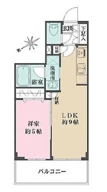 ACPレジデンス文京春日(1LDK/5階)の間取り写真
