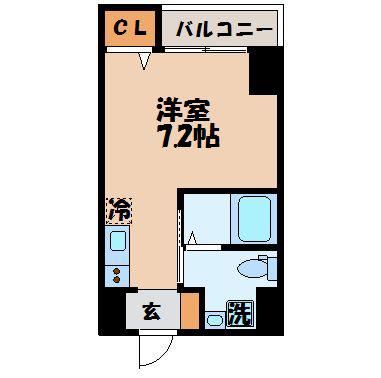 TWO LIVING(ワンルーム/1階)の間取り写真