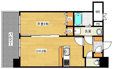 コンティニューム宇品(1LDK/5階)の間取り写真