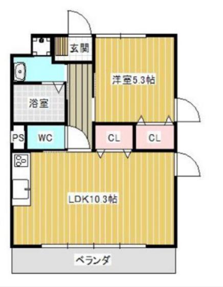 アーバンスタイル(1LDK/5階)の間取り写真
