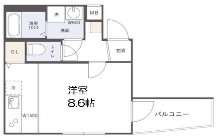 FLAM FKUSHIMA(1K/1階)の間取り写真