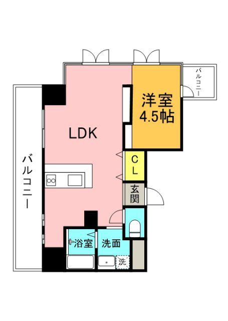 レジェンド南竹屋(1LDK/5階)の間取り写真