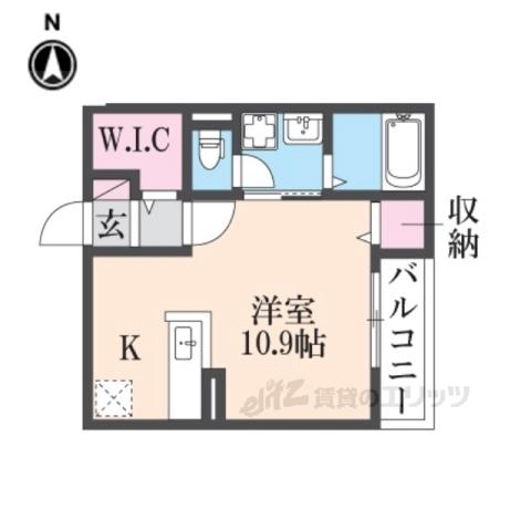 モデルノⅠ(ワンルーム/2階)の間取り写真