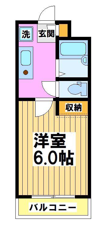 アズつつじヶ丘レジデンス(1K/1階)の間取り写真