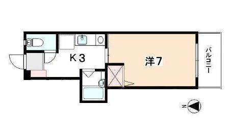 ドラゴーン品川(1K/2階)の間取り写真