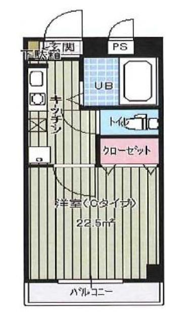 アークル(1K/2階)の間取り写真