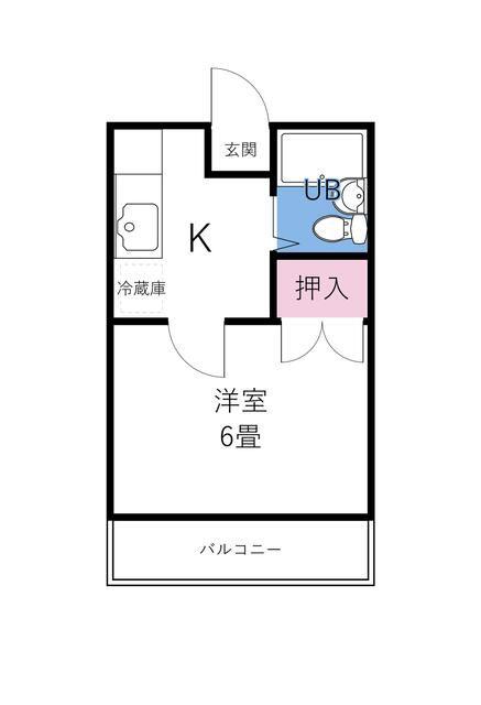 プレステージV(1K/2階)の間取り写真