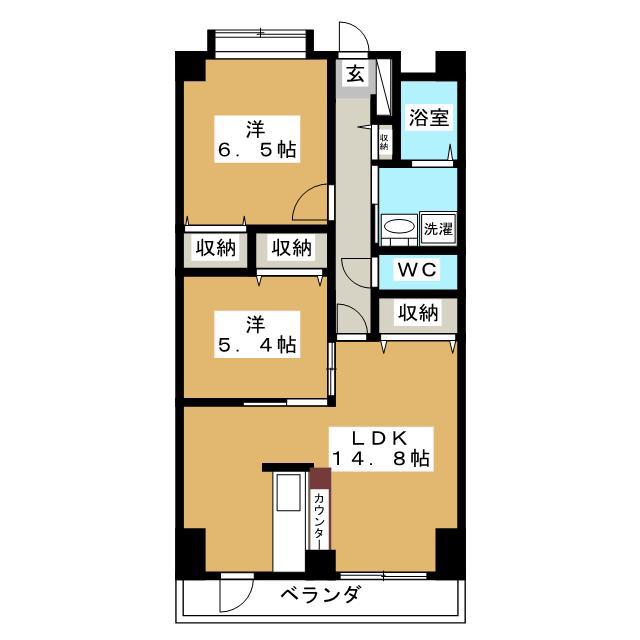 オークレスト東堀切(2LDK/2階)の間取り写真