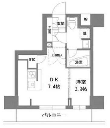 ラグゼナ錦糸町(1DK/5階)の間取り写真
