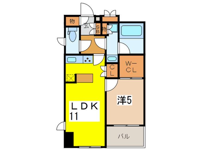 リビオ日本橋人形町(1LDK/11階)の間取り写真