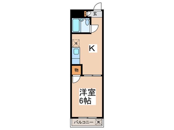 寧波ビル(1K/4階)の間取り写真
