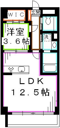 ベルメゾン吉祥寺(1LDK/3階)の間取り写真