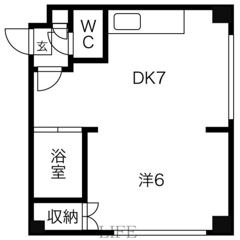 アーバン栄通B(1DK/4階)の間取り写真