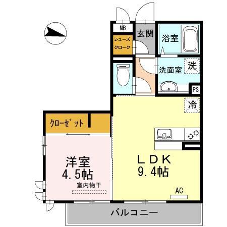 RIOくるま(1LDK/3階)の間取り写真