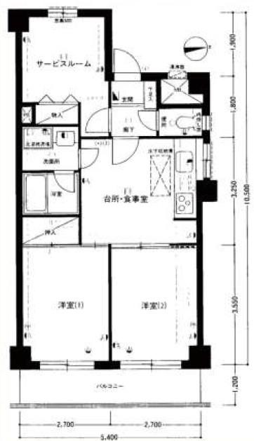 生麦駅周辺(2SLDK/2階)の間取り写真