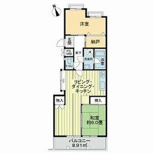 ライオンズマンション虹ヶ丘ガーデン参番館(2SLDK/2階)の間取り写真