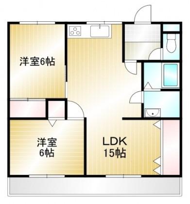 石原マンション(2LDK/2階)の間取り写真