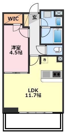 ラグゼナ流山おおたかの森(1LDK/6階)の間取り写真