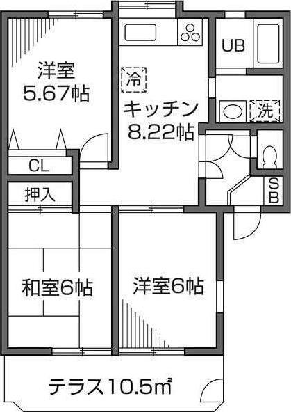 フォレスト深大寺A号館(3DK/1階)の間取り写真