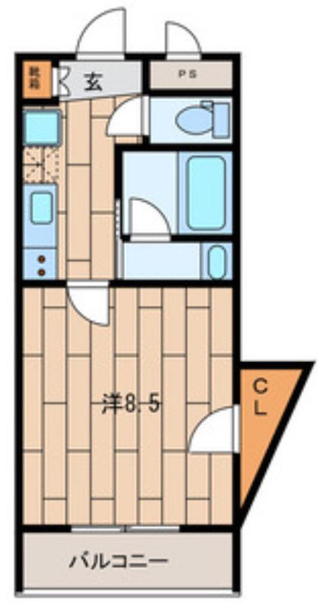 クレストパーク豪徳寺(1K/1階)の間取り写真