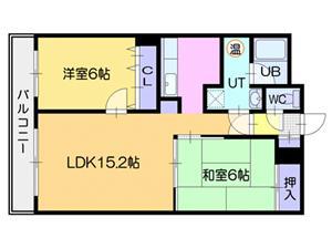 SUNSILK BLUE(2LDK/5階)の間取り写真