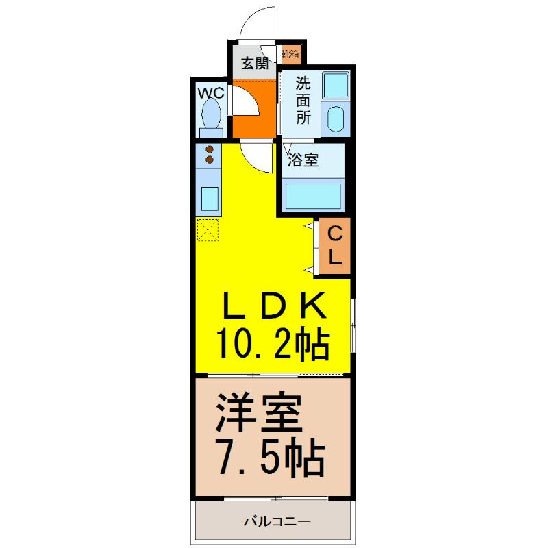 マルティーノ新栄(1LDK/8階)の間取り写真