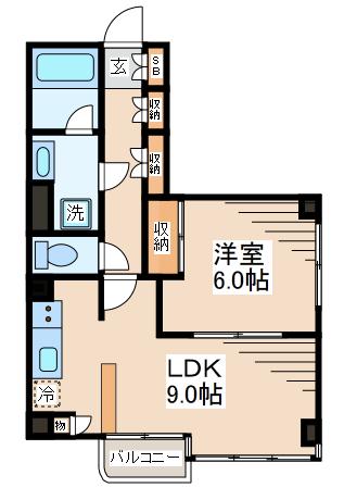 ロックアーバン(1LDK/2階)の間取り写真
