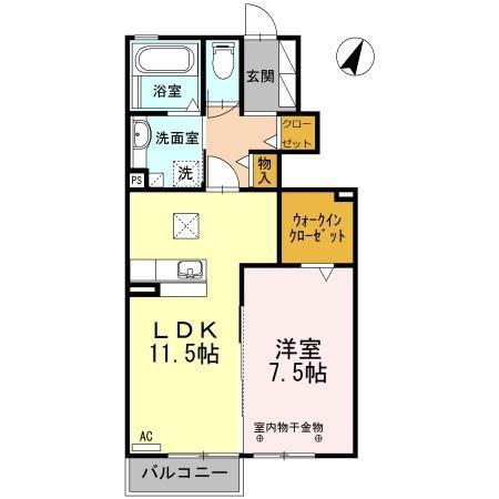 GRACE(1LDK/1階)の間取り写真