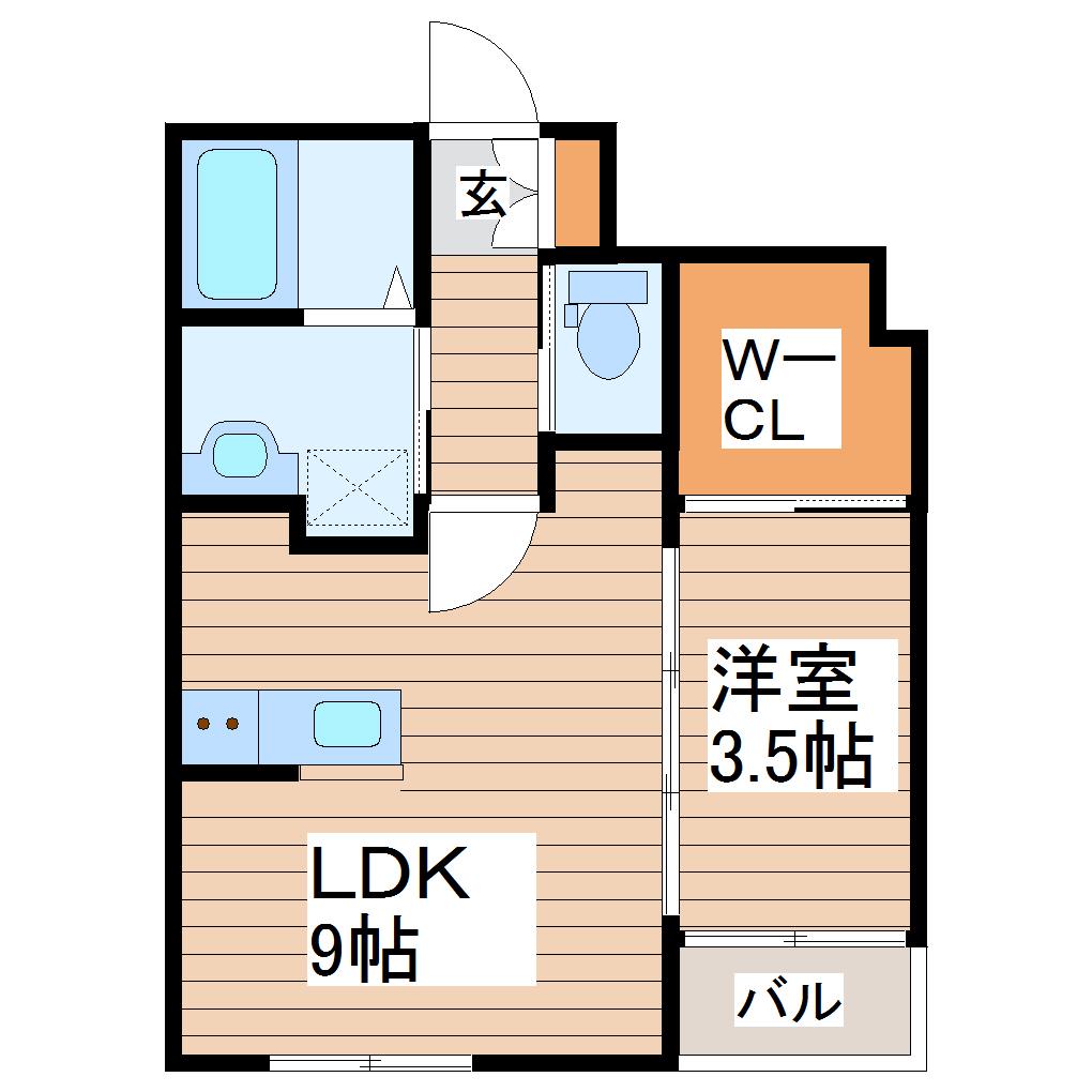 BLANC (1LDK/1階)の間取り写真
