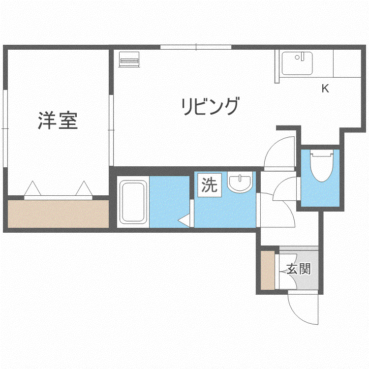 ヴィラメゾン菊水6条(1LDK/3階)の間取り写真