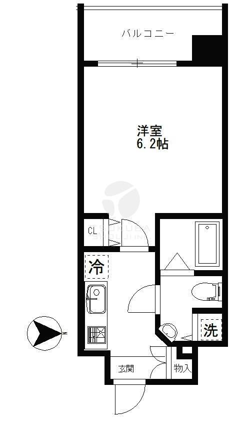 マリオン南青山(1K/9階)の間取り写真