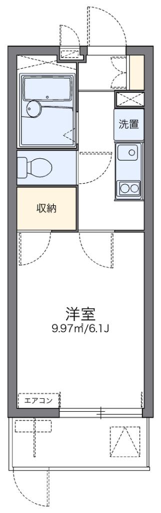 レオパレス 武庫南(1K/1階)の間取り写真