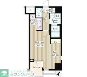 ホワイトフロント(ワンルーム/6階)の間取り写真