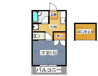 エクセル東船橋C棟(1K/2階)の間取り写真