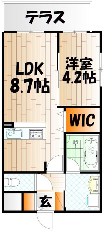 四季荘(1LDK/1階)の間取り写真