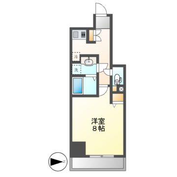 ディアレイシャス大須赤門通本町(1K/7階)の間取り写真