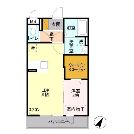 プルミエ(1LDK/2階)の間取り写真